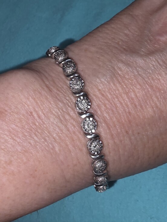 Diamond tennis bracelet Jewelry - GENUINE DIAMOND 119 POINT  STERLING SILVER 925 TENNIS BRACELET 7.5 INCHES